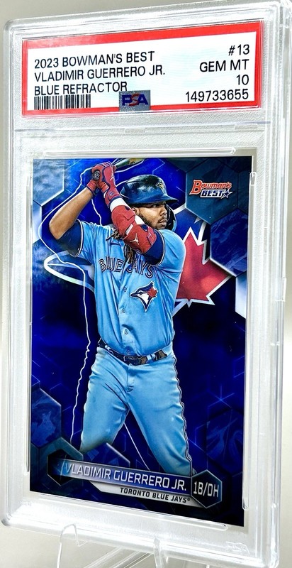 2023 Bowman’s Best Vladimir Guerrero Jr Blue Refractor /150 PSA 10 POP 1 view 2