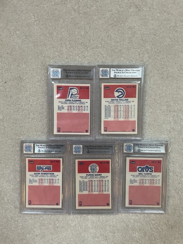 1986-87 Fleer Jersey Fusion Rookie Card Auto Game Used Patch Rc BGS 10 (x5)  NEW view 2