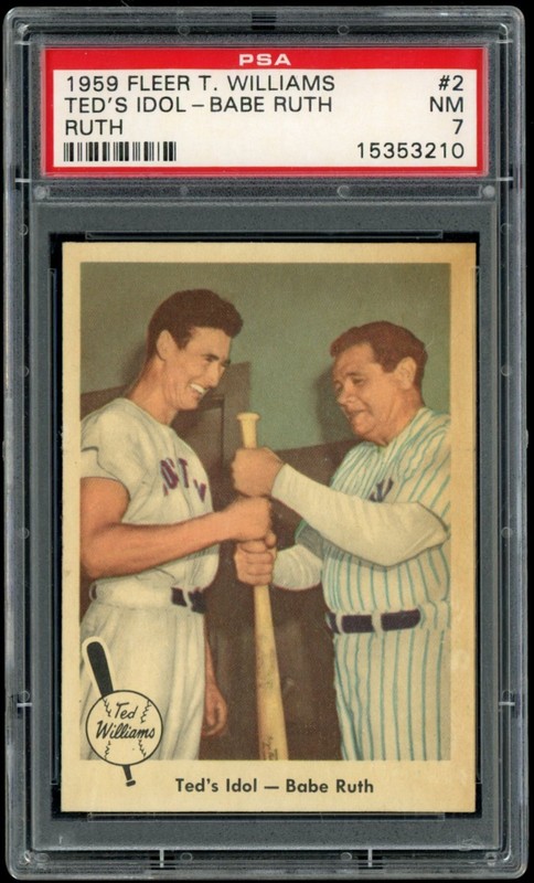 1959 Fleer Ted Williams #2 Ted's Idol Babe Ruth PSA 7