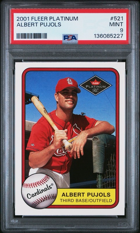 2001 Fleet Platinum Albert Pujols Rookie RC #521 Psa 9