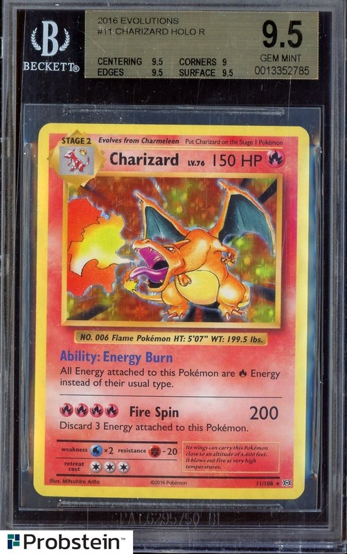 2016 Pokemon Evolutions #11 Charizard Holo R BGS 9.5 GEM MINT
