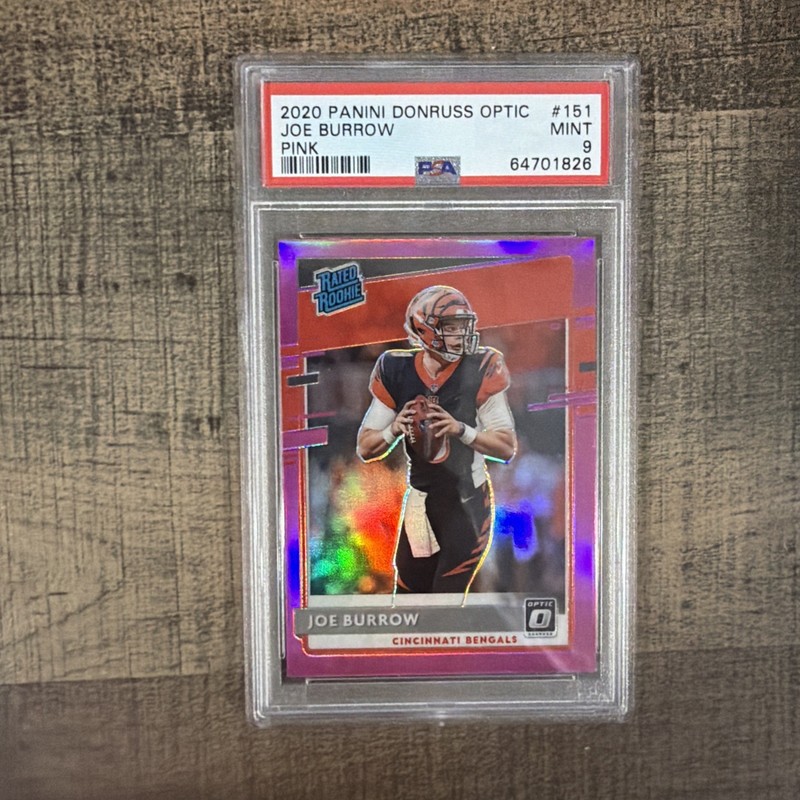 2020 PANINI DONRUSS OPTIC PINK #151 JOE BURROW ROOKIE RC PSA 9