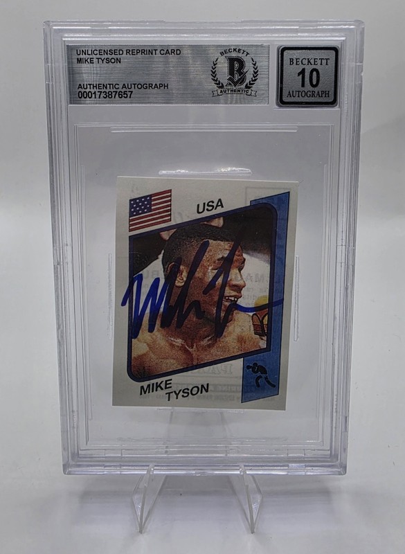 Mike Tyson Authentic Auto - Reprint Card #153 1986 Panini Supersport