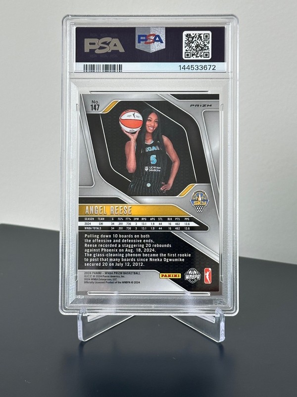 2024 Prizm WNBA Angel Reese Ice #147 PSA 9 view 2