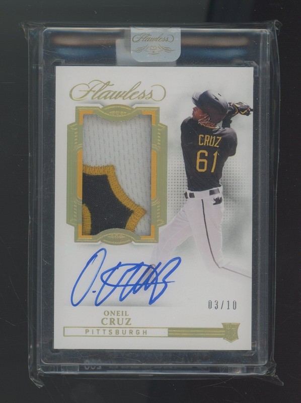 2022 Flawless Holo Silver Oneil Cruz RPA RC Rookie 3-Color Worn Patch AUTO 3/10