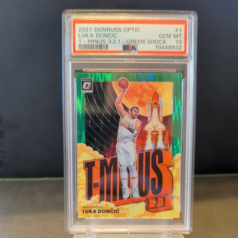 2021 Panini Donruss Optic Luka Doncic PSA 10 T-Minus Green Shock Prizm #7