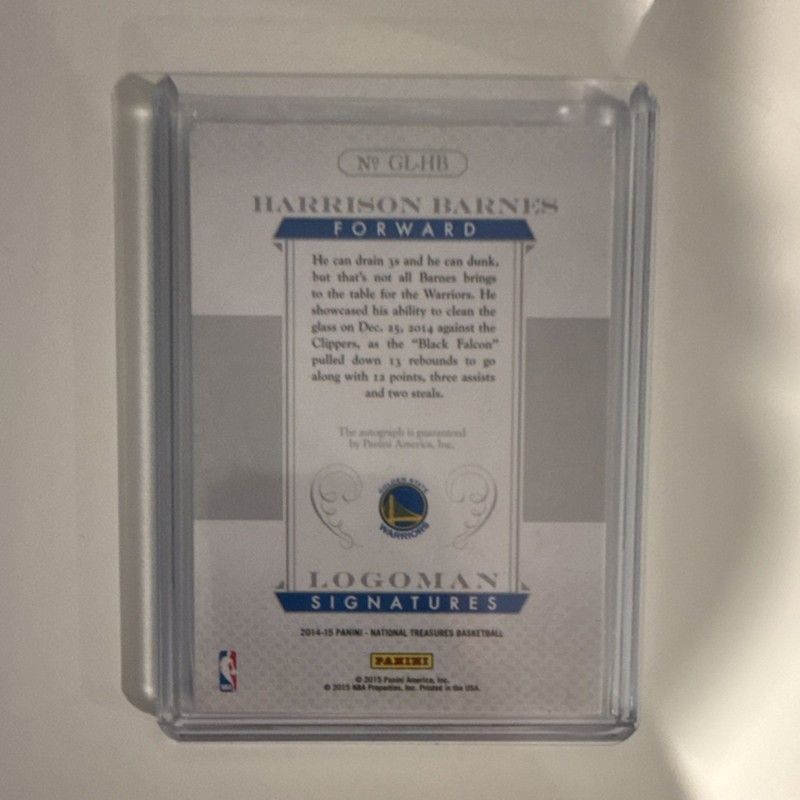 2014-15 Panini National Treasures - Logoman Signatures Harrison #GL-HB /49 view 2
