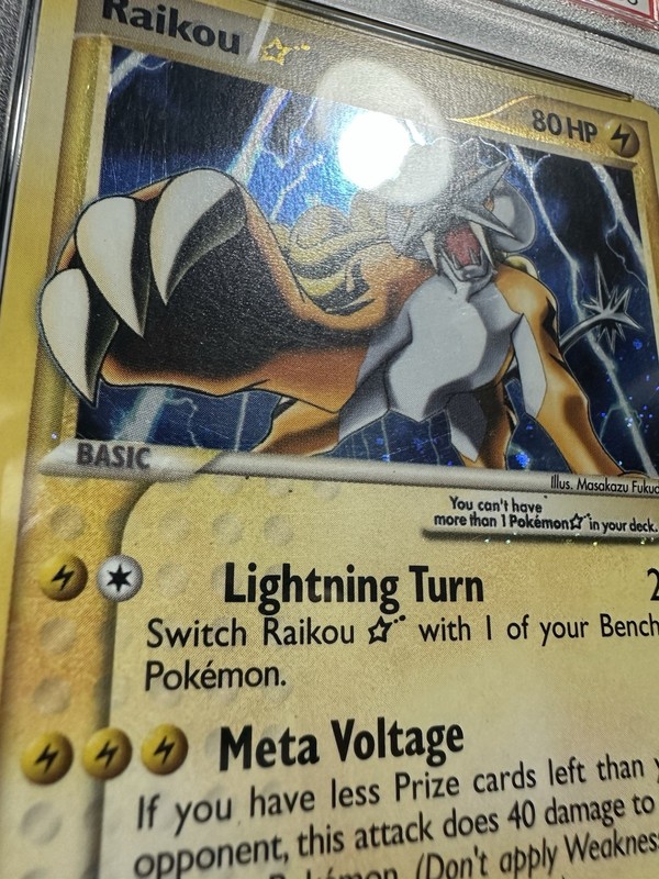 PSA 6 Raikou Gold Star ex Unseen Forces 2005 view 2
