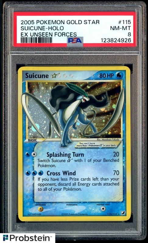 2005 Pokemon Gold Star EX Unseen Forces #115 Suicune Holo PSA 8 NM-MT