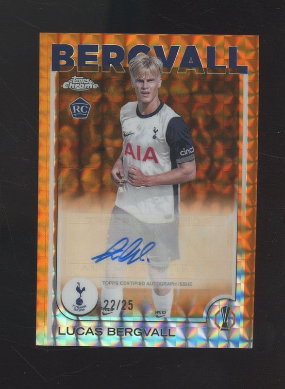 2024 Topps Chrome UEFA UCC Lucas Bergvall RC Rookie Auto Orange Geometric 22/25