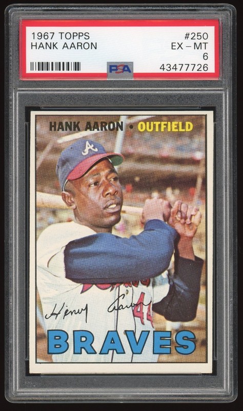 1967 Topps Baseball #250 Hank Aaron  EX-MT PSA 6
