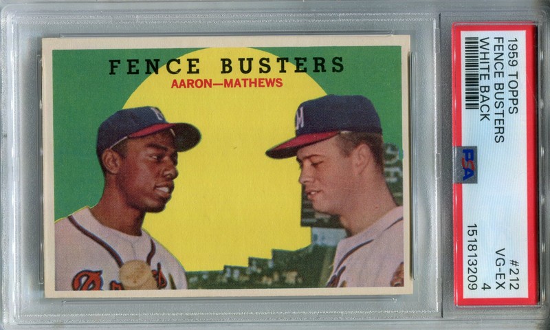 1959 Topps #212 Hank Aaron/Eddie Mathews PSA 4 VG-EX Fence Busters