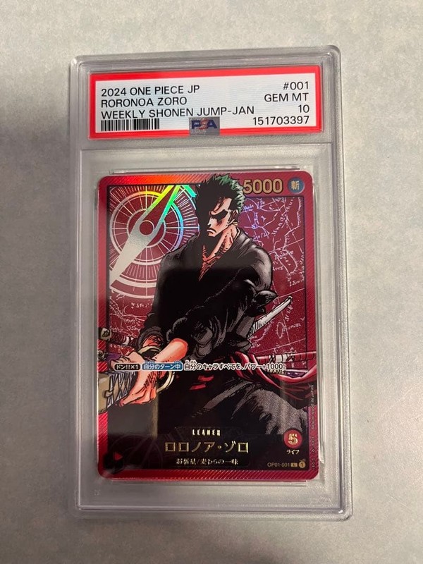 One Piece Card Roronoa Zoro Leader Parallel PSA 10 Japanese Japan Exclusive