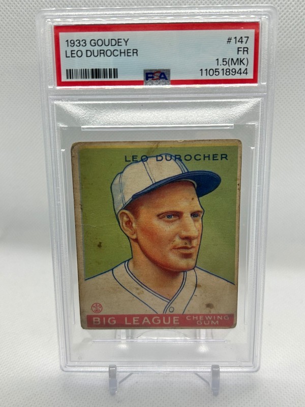 Leo Durocher - 1933 Goudey Chewing Gum Card #147 PSA 1.5 - St. Louis Cardinals