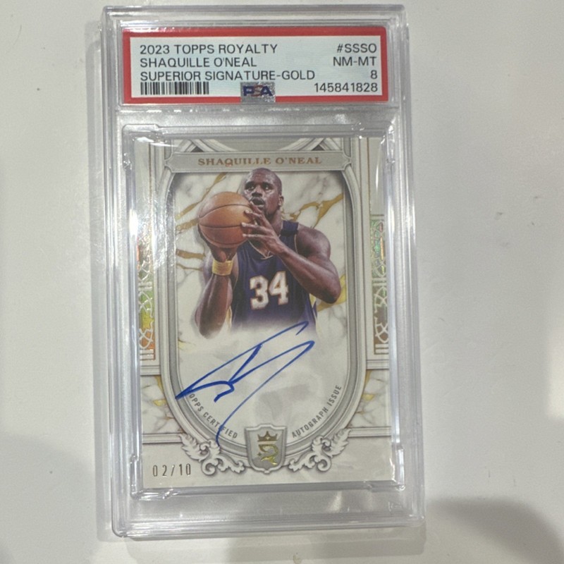 Shaquille O'Neal 2023-24 Topps Royalty Gold Autograph /10 PSA 8