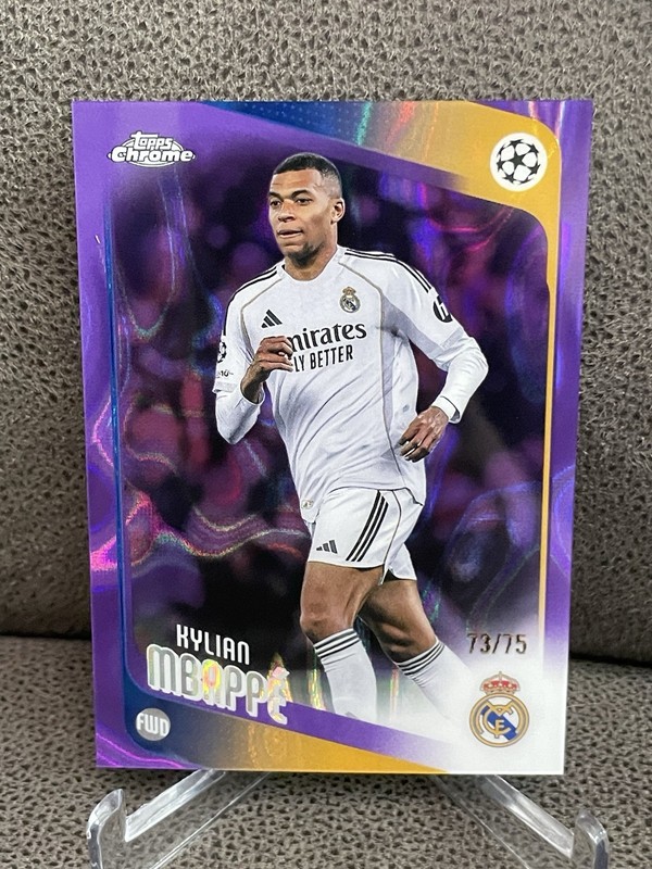 🔥Kylian Mbappe 2025-26 Topps Chrome UCC Purple Lava Refractor /75 #112 RM