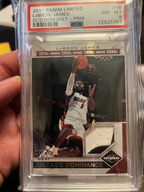 2011 Panini Limited LeBron James #PATCH 1/25 Game Worn ALPHA PSA 8 MIAMI HEAT