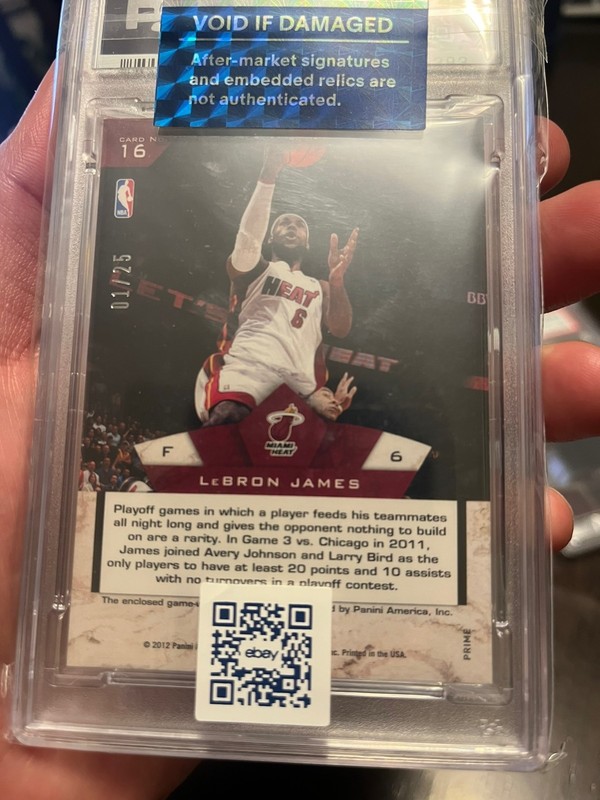 2011 Panini Limited LeBron James #PATCH 1/25 Game Worn ALPHA PSA 8 MIAMI HEAT view 2