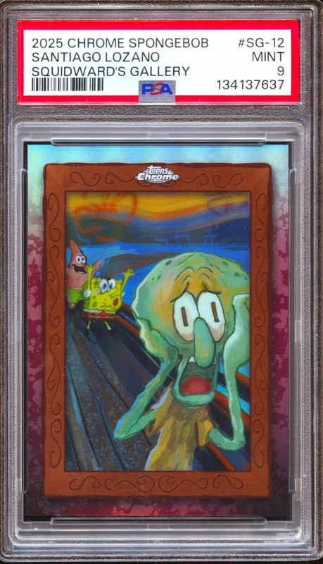 2025 Topps Chrome SpongeBob Squidward's Gallery Munch Lozano PSA 9 Squidward SSP