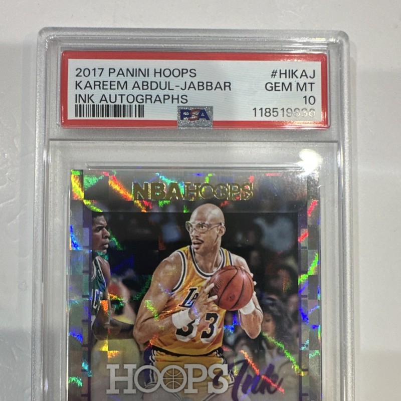 Kareem Abdul-Jabbar 2017 Panini Hoops Ink Autograph PSA 10 #HI-KAJ Lakers view 2
