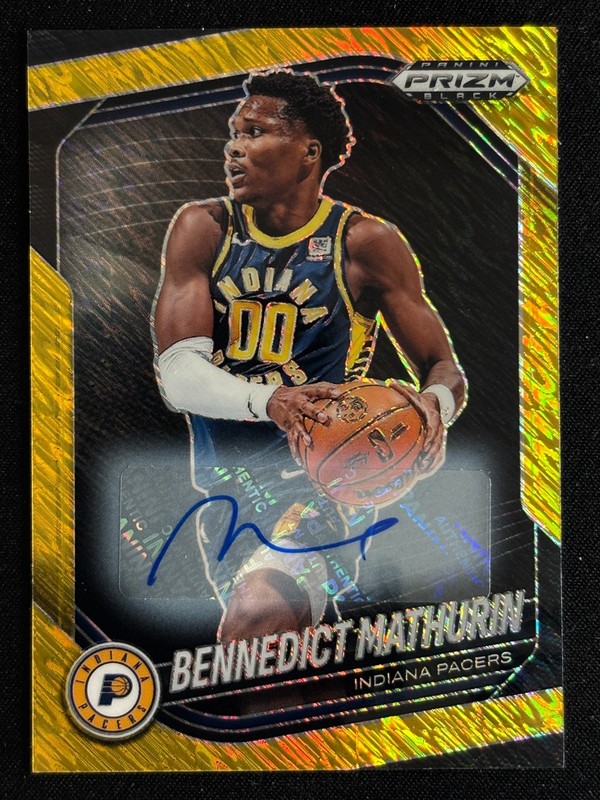 2024-25 Panini Prizm Black Bennedict Mathurin Gold Shimmer Auto 10 /10