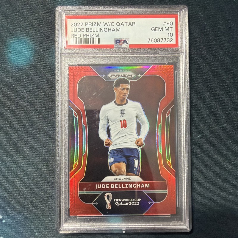 JUDE BELLINGHAM 2022 RC Panini Prizm World Cup Qatar 90 Red 201/399 PSA 10