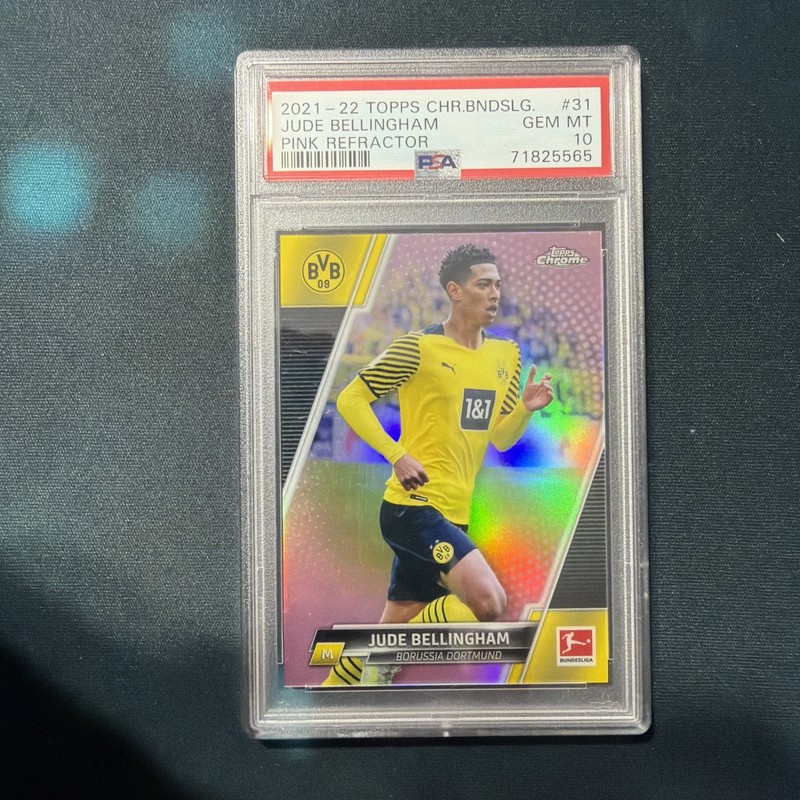 2021-22 Topps Chrome Bundesliga Pink Refractors #31 Jude Bellingham 38/75 PSA 10