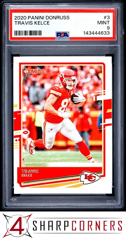 2020 PANINI DONRUSS #3 TRAVIS KELCE CHIEFS POP 2 PSA 9
