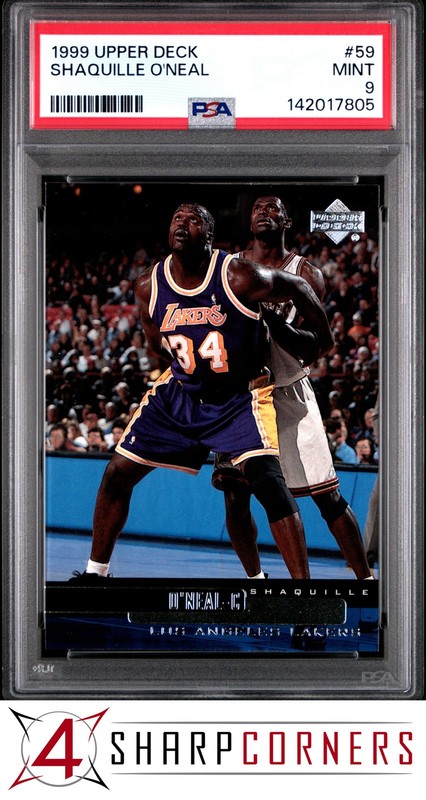 1999 UPPER DECK #59 SHAQUILLE O'NEAL LAKERS HOF POP 6 PSA 9