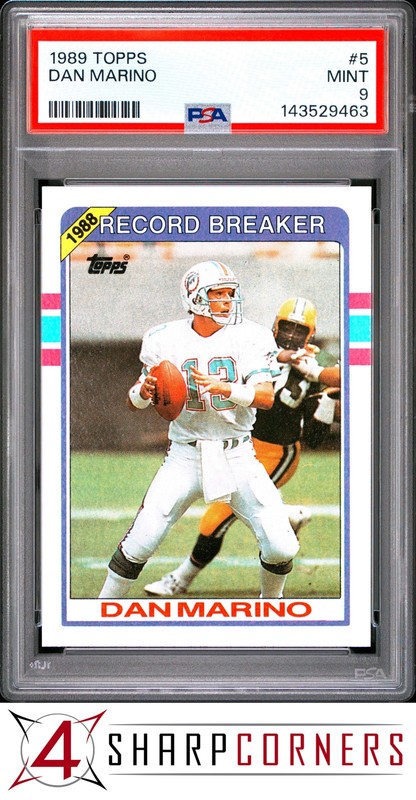 1989 TOPPS #5 DAN MARINO DOLPHINS HOF PSA 9