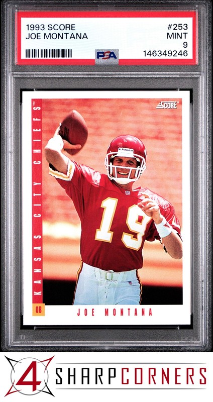 1993 SCORE #253 JOE MONTANA CHIEFS HOF PSA 9