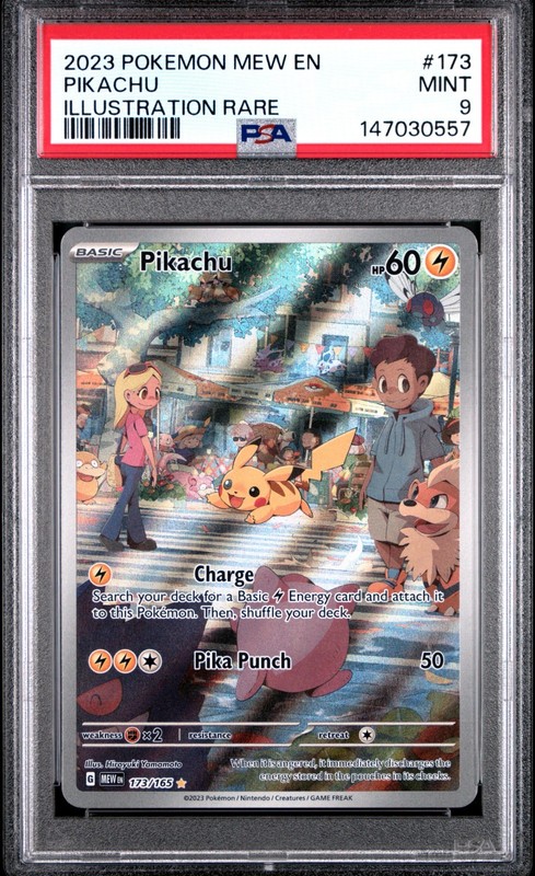 2023 POKEMON MEW EN-151 ILLUSTRATION RARE #173 PIKACHU PSA 9