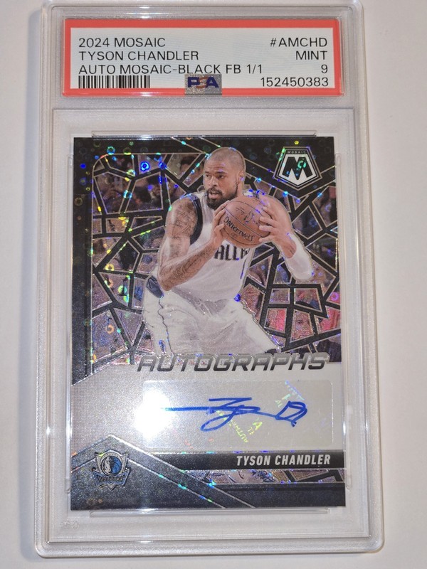 2024-25 Mosaic Tyson Chandler Auto Black Disco Fast Break 1/1 PSA 9 #AM-CHD