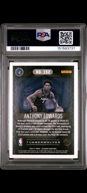 2020-21 Panini Illusions - Anthony Edwards #152(RC) PSA - 10 view 2