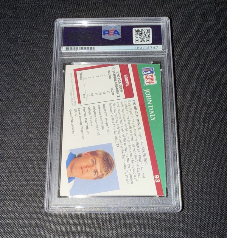 John Daly Signed 1991 Pro Set Rookie Card PSA Slabbed Auto Golf Legend view 2