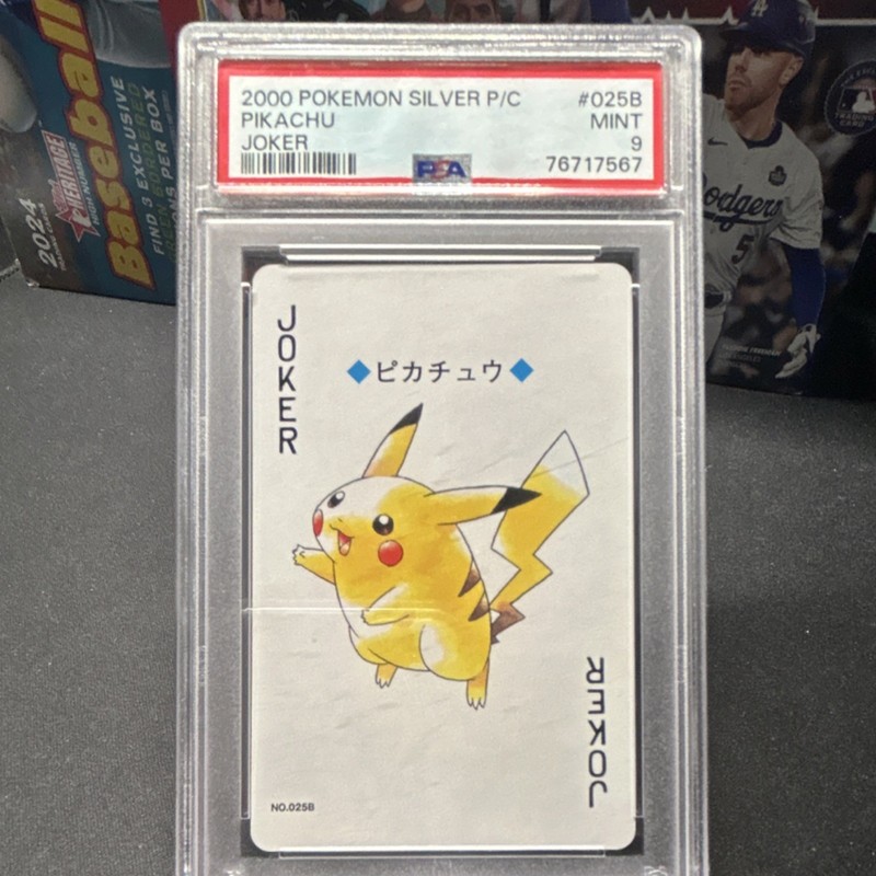 2000 Pokémon Silver P/C Pikachu Joker #025B Japanese PSA 9 Graded