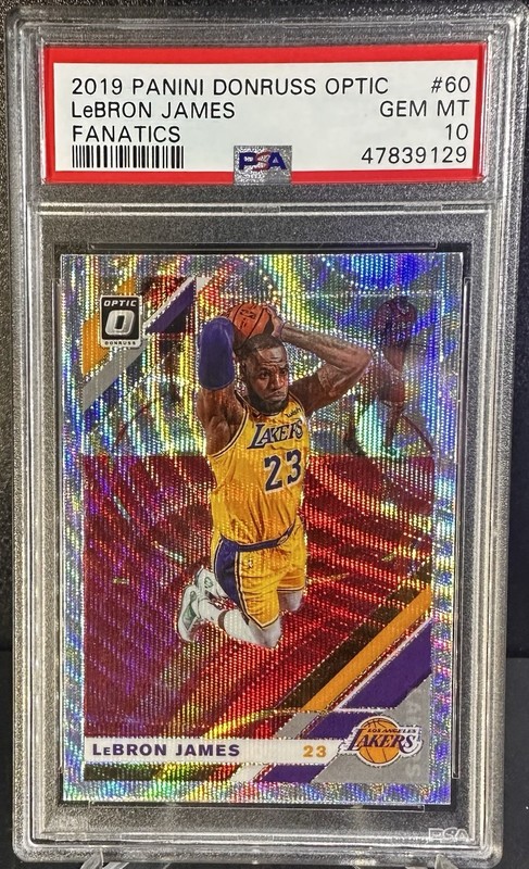 🔥 2019 Optic Fanatics Silver Wave Prizm #60 LEBRON JAMES PSA 10 🔥+FREE PACK!