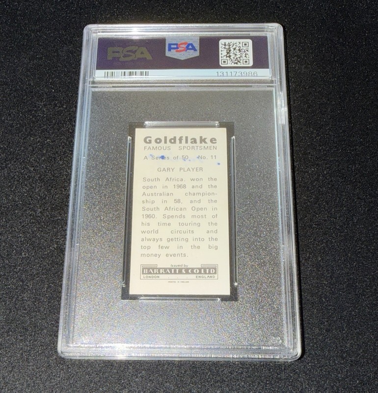 Gary Player Signed 1971 Barratt & Co Rookie Card PSA Slabbed Golf Auto Grade 10 view 2