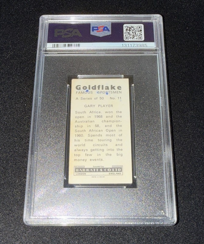 Gary Player Signed 1971 Barratt & Co Rookie Card PSA Slabbed Golf Auto Grade 10 view 2