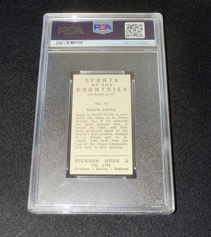 Gary Player Signed 1962 Dickson Orde & Co Golf Card PSA Slab Golf Auto Grade 10 view 2
