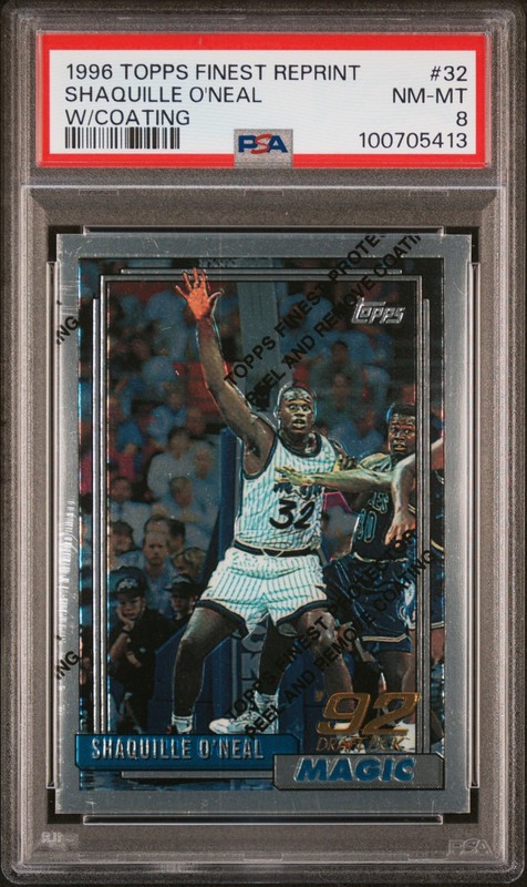 Shaquille O'Neal 1996 Topps Finest Reprint #32 PSA 8