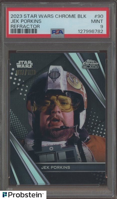2023 Topps Star Wars Chrome Black Refractor #90 Jek Porkins 37/199 PSA 9 MINT