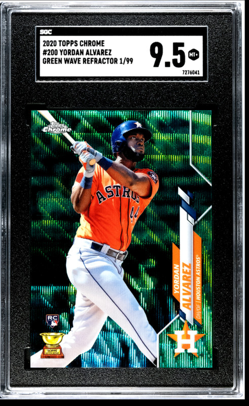 2020 Topps Chrome Green Wave Refractor 01/99 Yordan Alvarez #200 PSA 9 RC