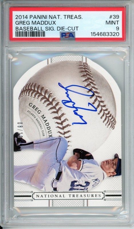 2014 National Treasures Greg Maddux Die Cut Baseball Auto /10 🔥PSA 10 🔥POP 1
