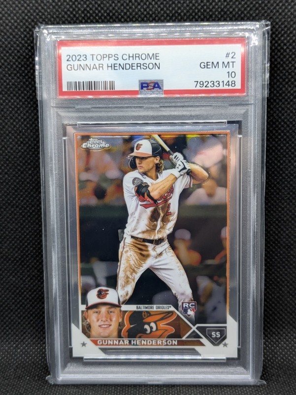 2023 Topps Chrome - Gunnar Henderson #2 Batting (RC) PSA 10 Gem Mint