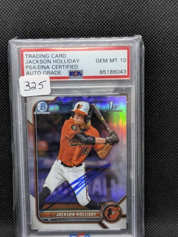 2022 Bowman Chrome 1st Jackson Holliday Refractor IP Auto PSA 10