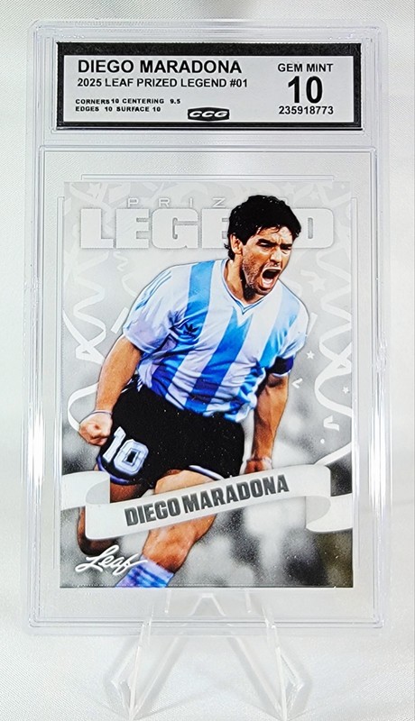 DIEGO MARADONA 2025 Leaf Prized Legend CCG Gem Mint 10
