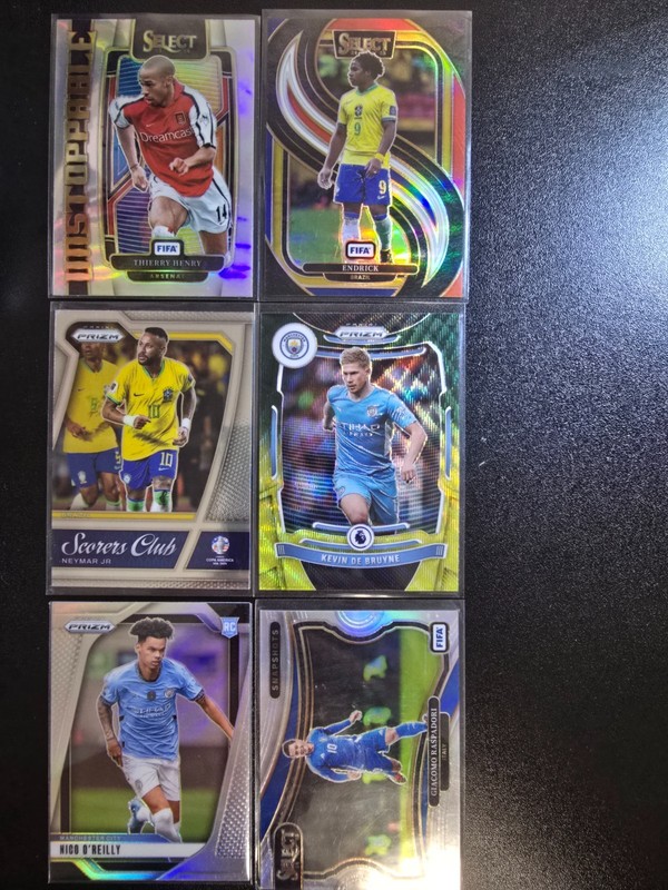 Panini select prizm soccer base+silver 6 lots-Endrick,Neymar,Thierry Henry