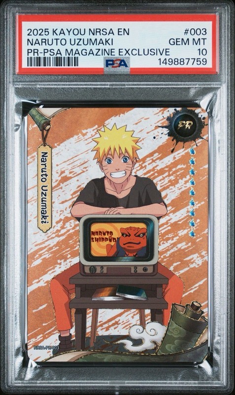 2025 KAYOU NARUTO SMRITI PSA MAGAZINE EXCLUSIVE Promo #003 NARUTO UZUMAKI PSA 10
