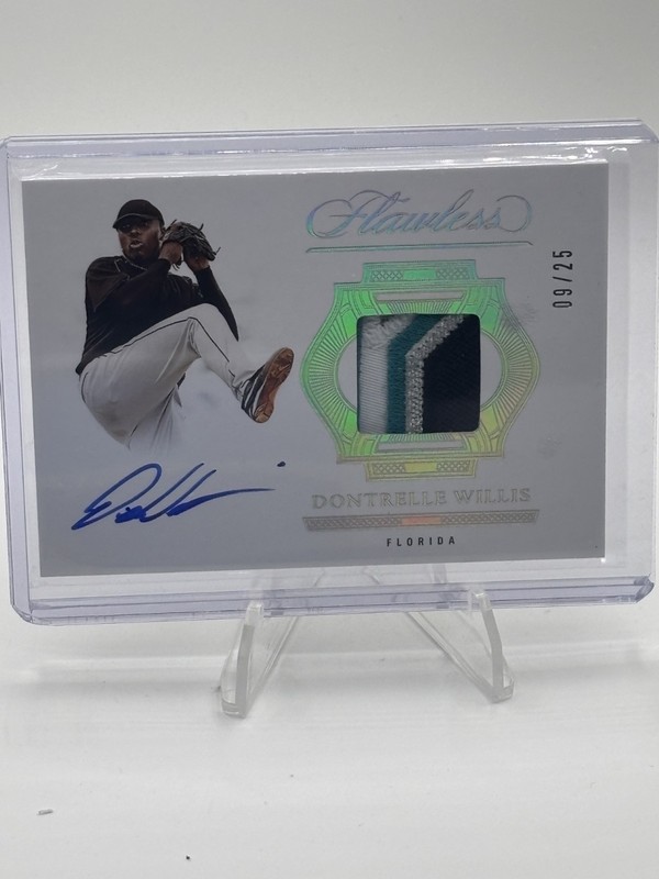 DONTRELLE WILLIS 2025 Panini Flawless Prime Game-Used Patch Auto /25 #PPH-DW